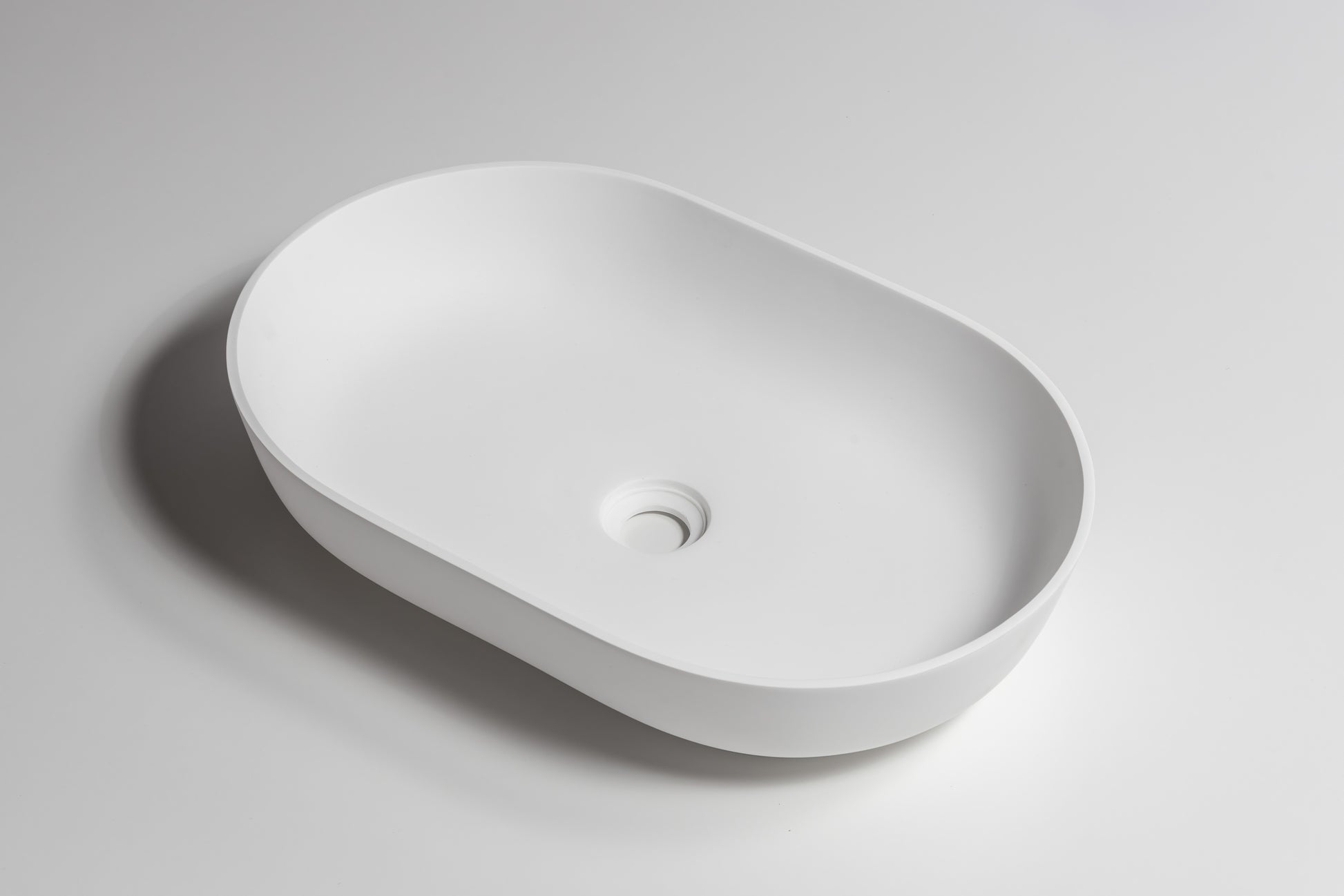 Palermo Stone Top Mount Basin - Matte White