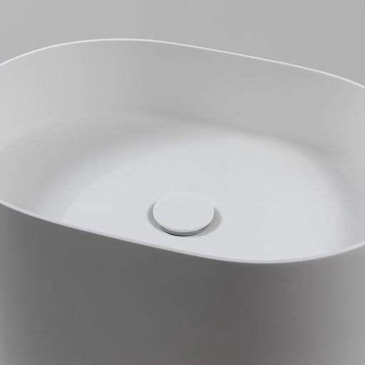 Milan Stone Pedestal Basin - Matte White