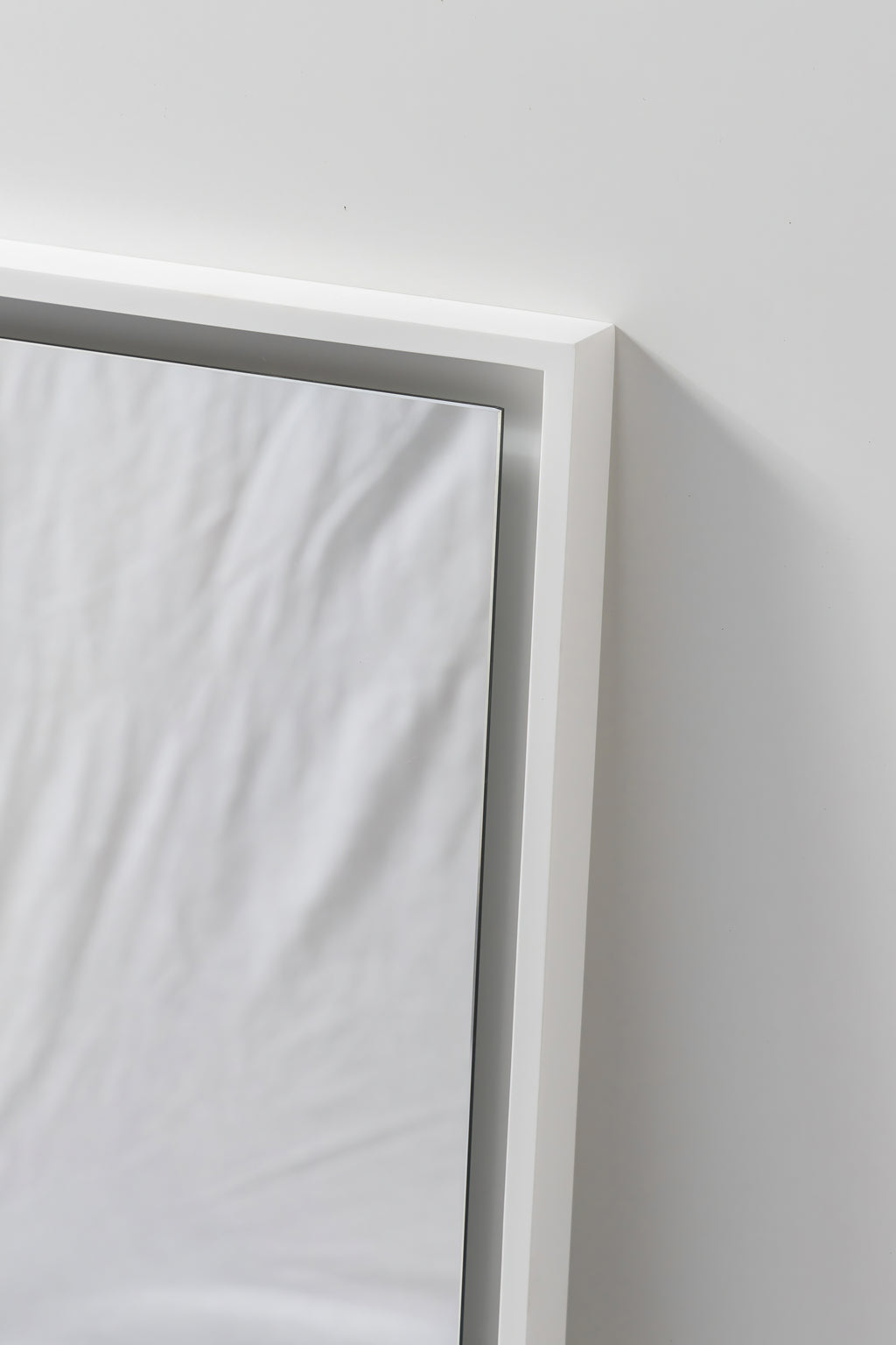 Capri Rectangle Mirror with Matte White Stone Frame and LED Light