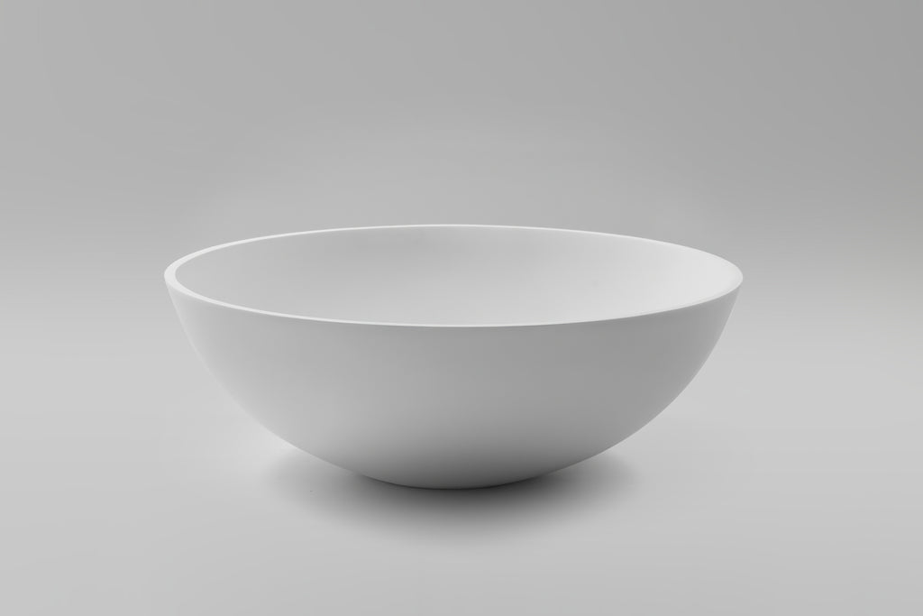 Naples Stone Top Mount Basin - Matte White