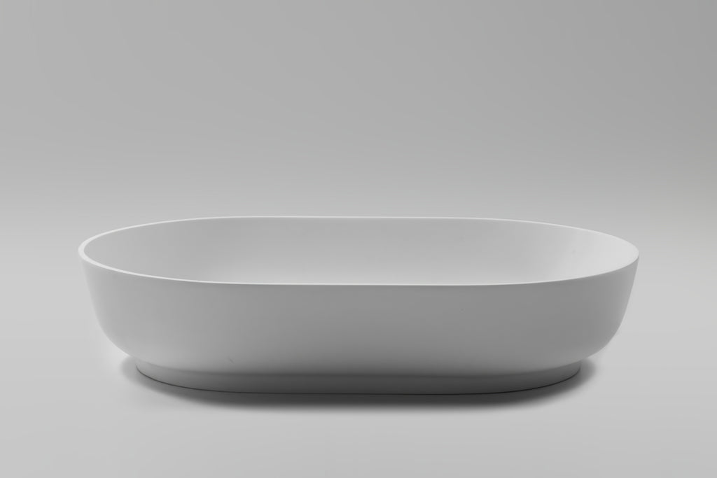 Palermo Stone Top Mount Basin - Matte White