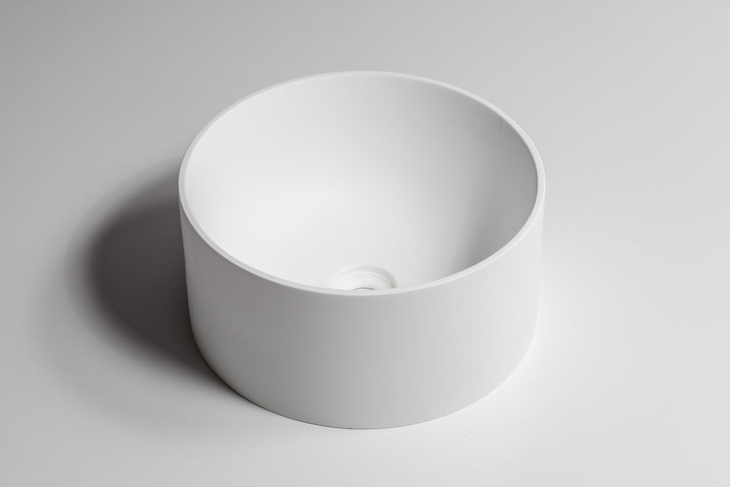 Siena Stone Top Mount Basin - Matte White