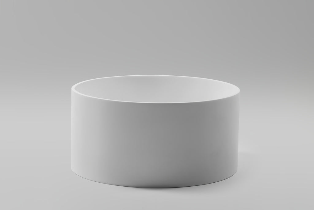 Siena Stone Top Mount Basin - Matte White
