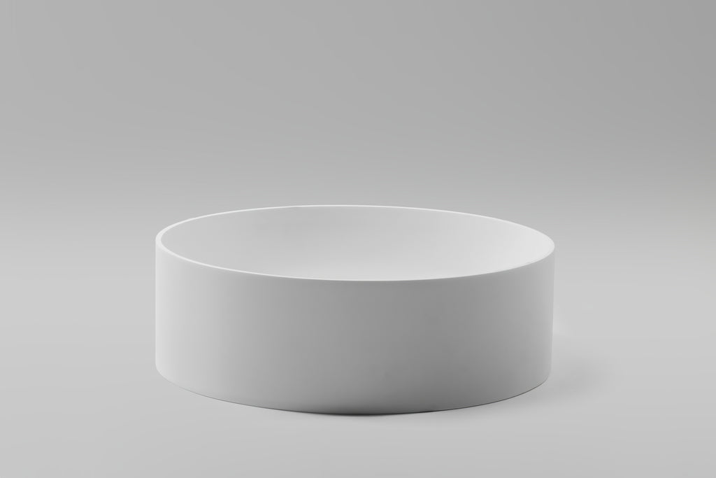 Verona Stone Top Mount Basin - Matte White