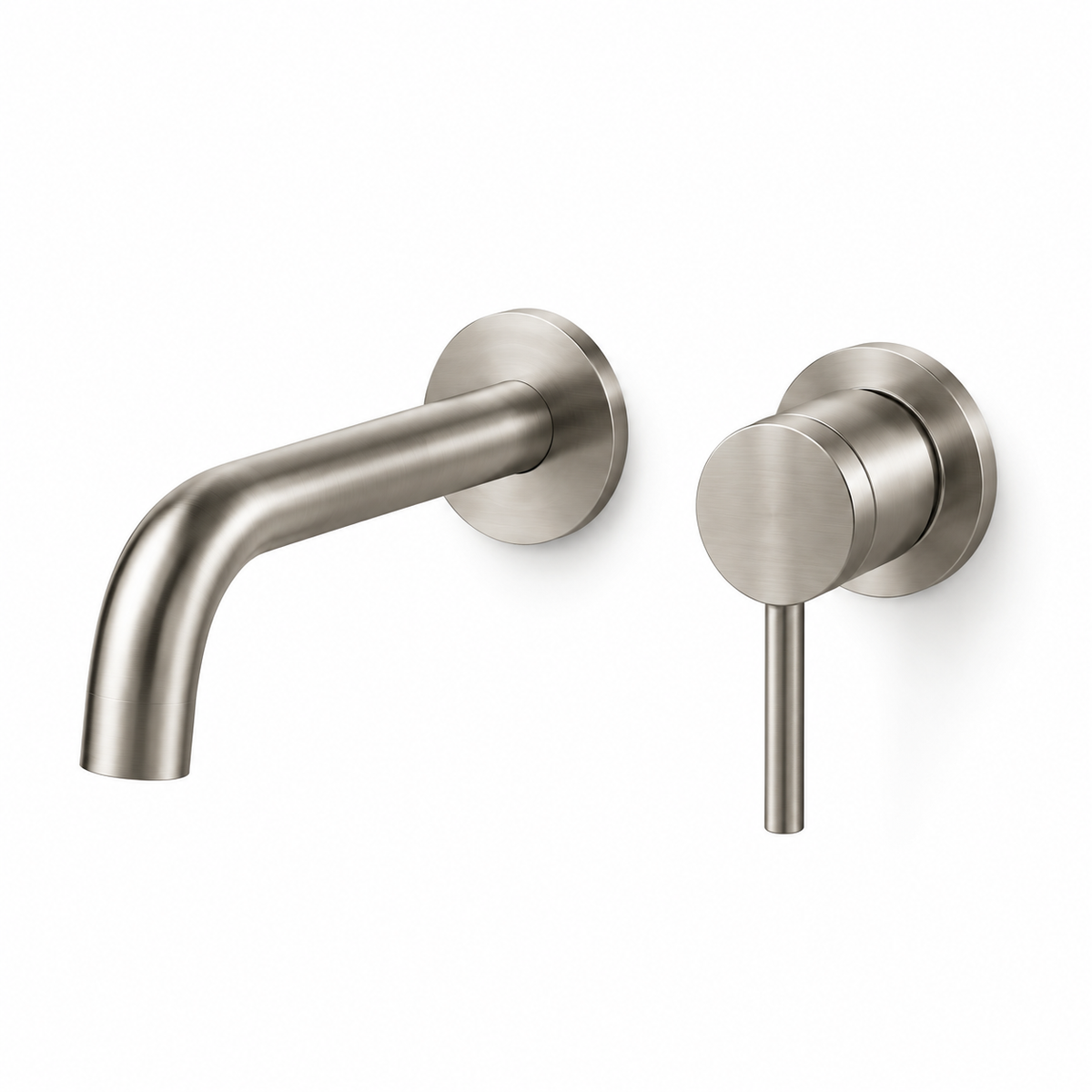 Wall Mounted Mixer Tap and Spout – Brushed Nickel