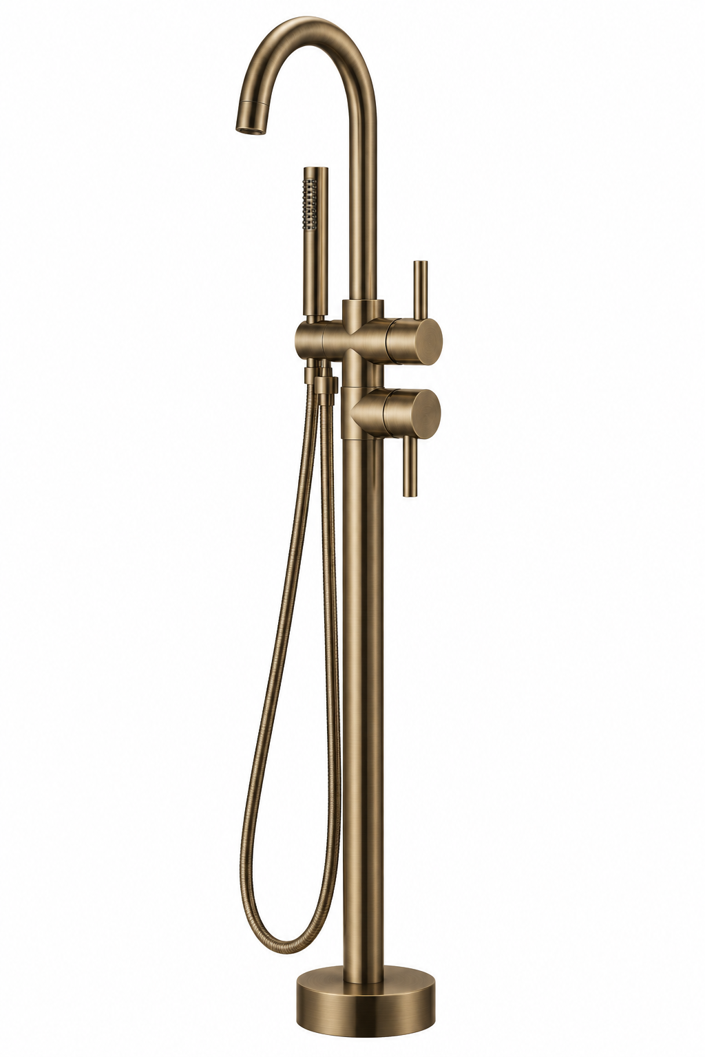 Freestanding Bath Mixer with Hand Shower – Antique Brass