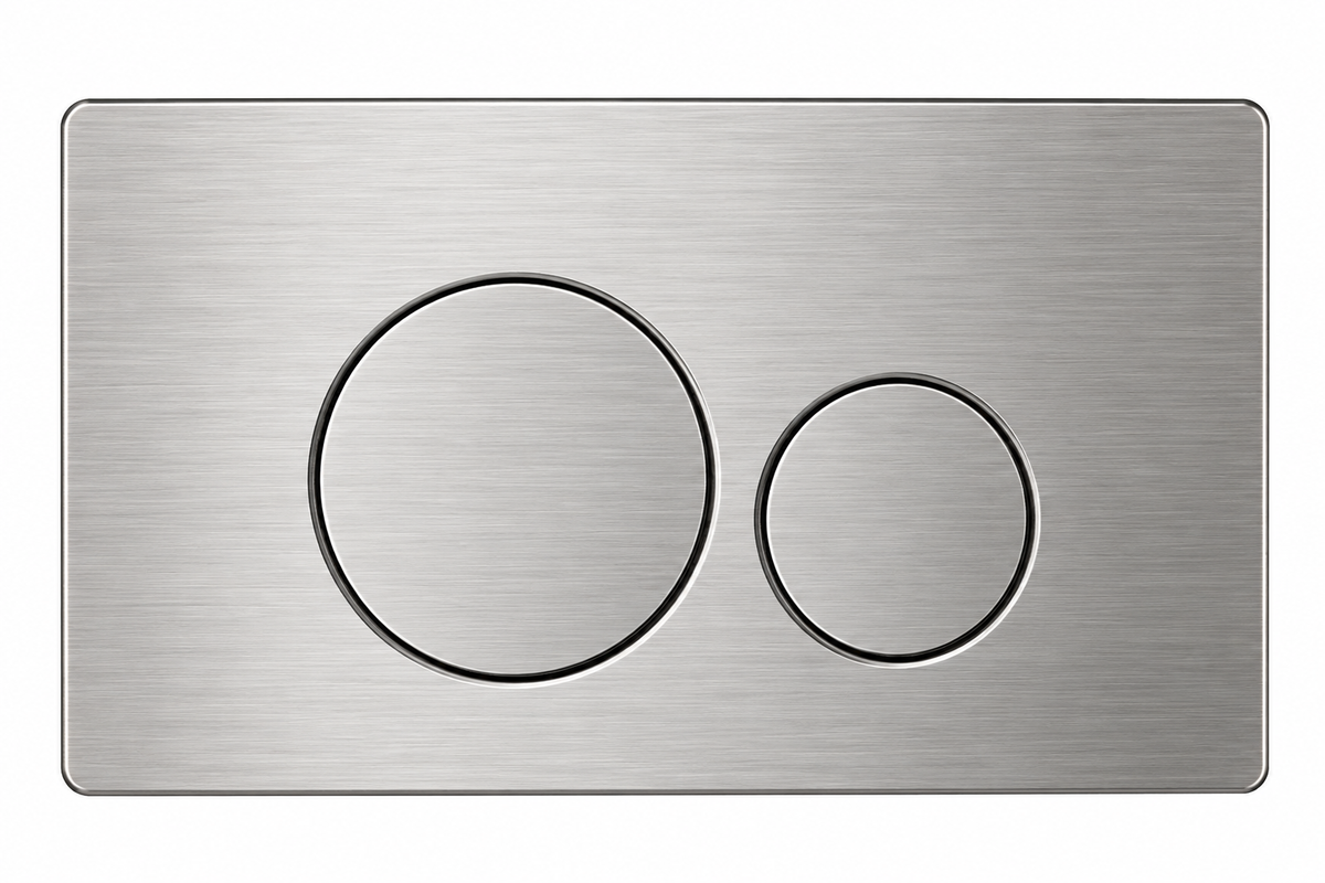 Round Button Flush Plate – Brushed Nickel
