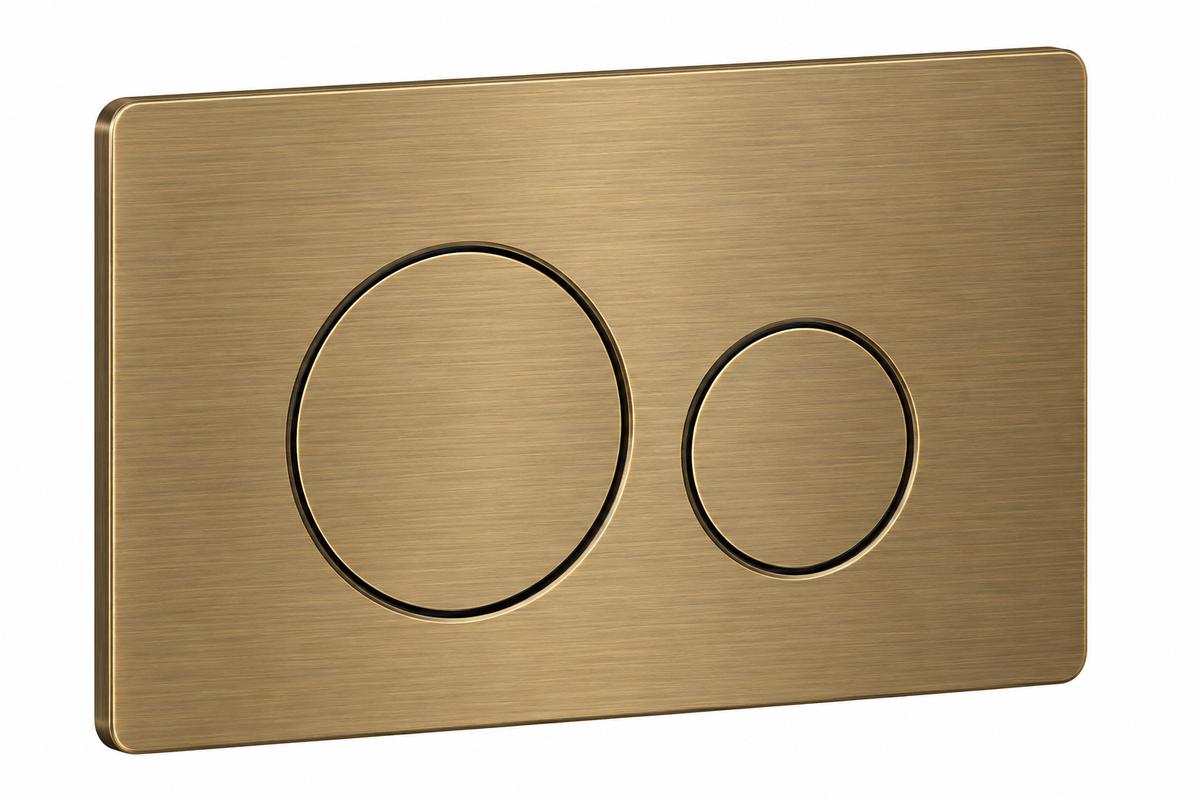 Round Button Flush Plate – Antique Brass