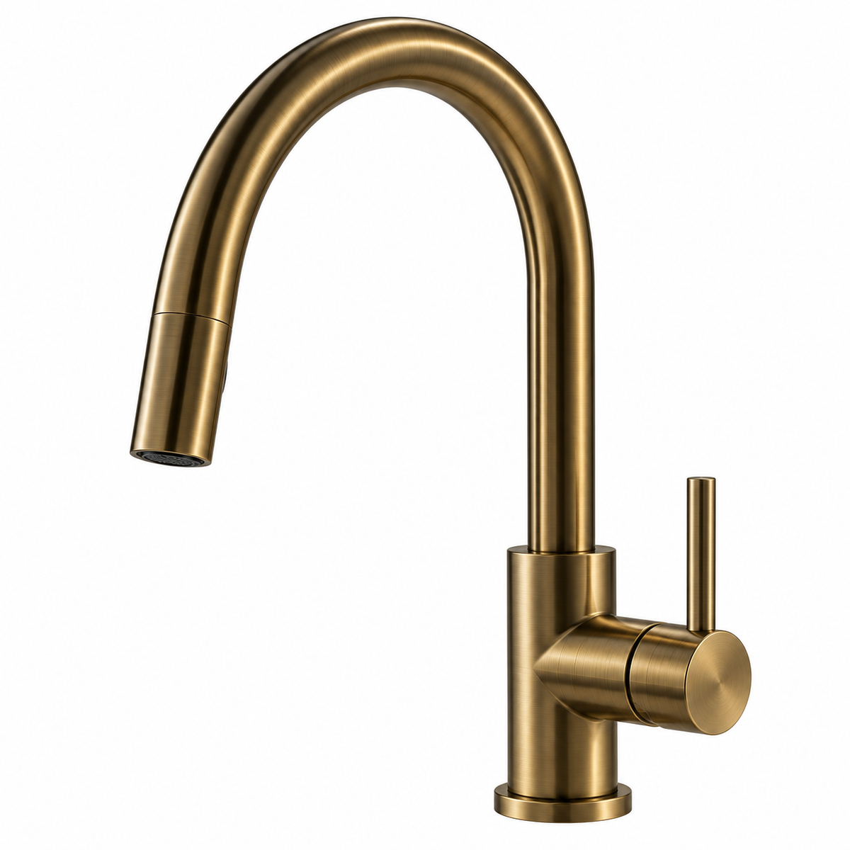 Gooseneck Kitchen Mixer – Antique Brass