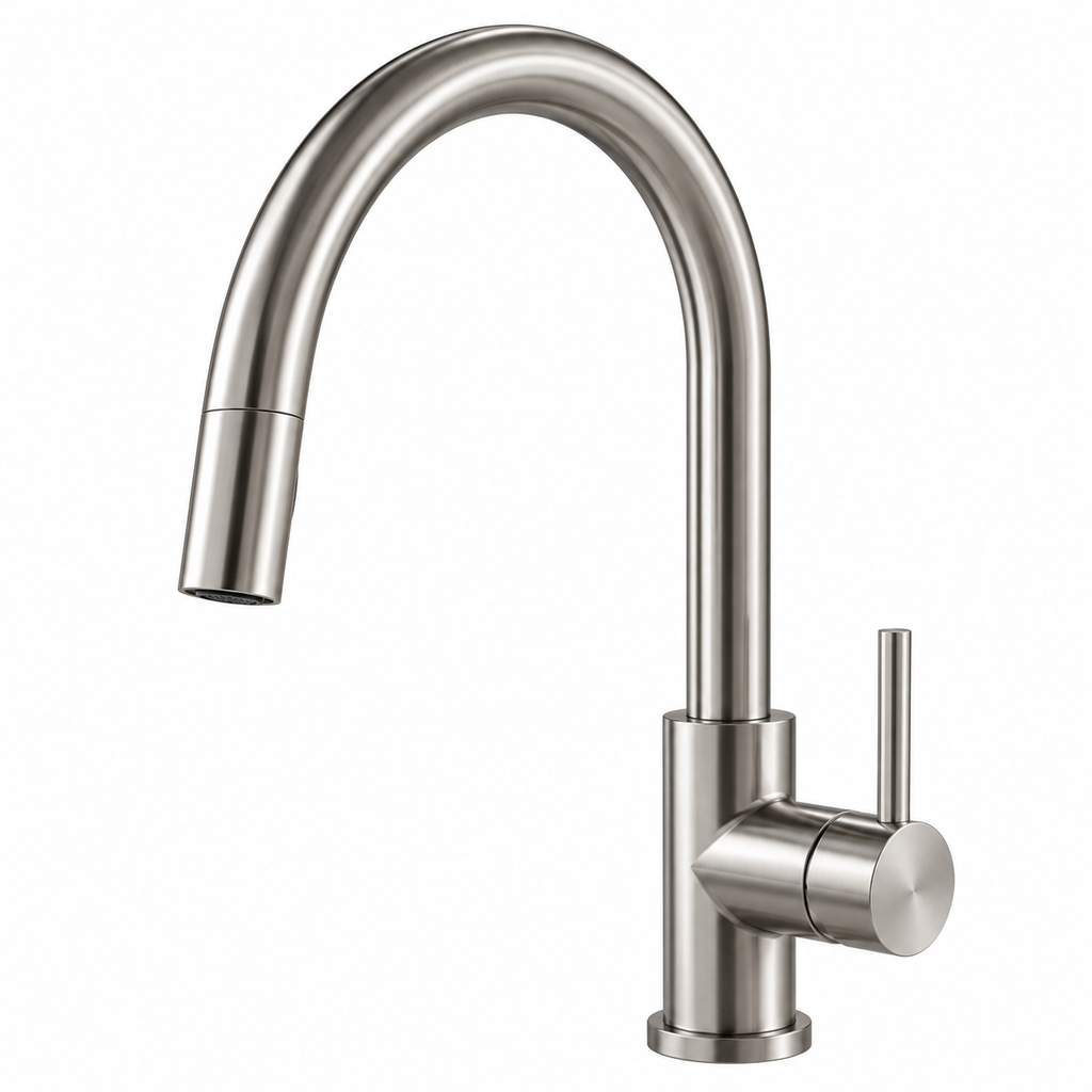 Gooseneck Kitchen Mixer – Brushed Nickel