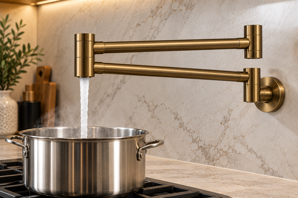 Wall Mounted Pot Filler – Antique Brass