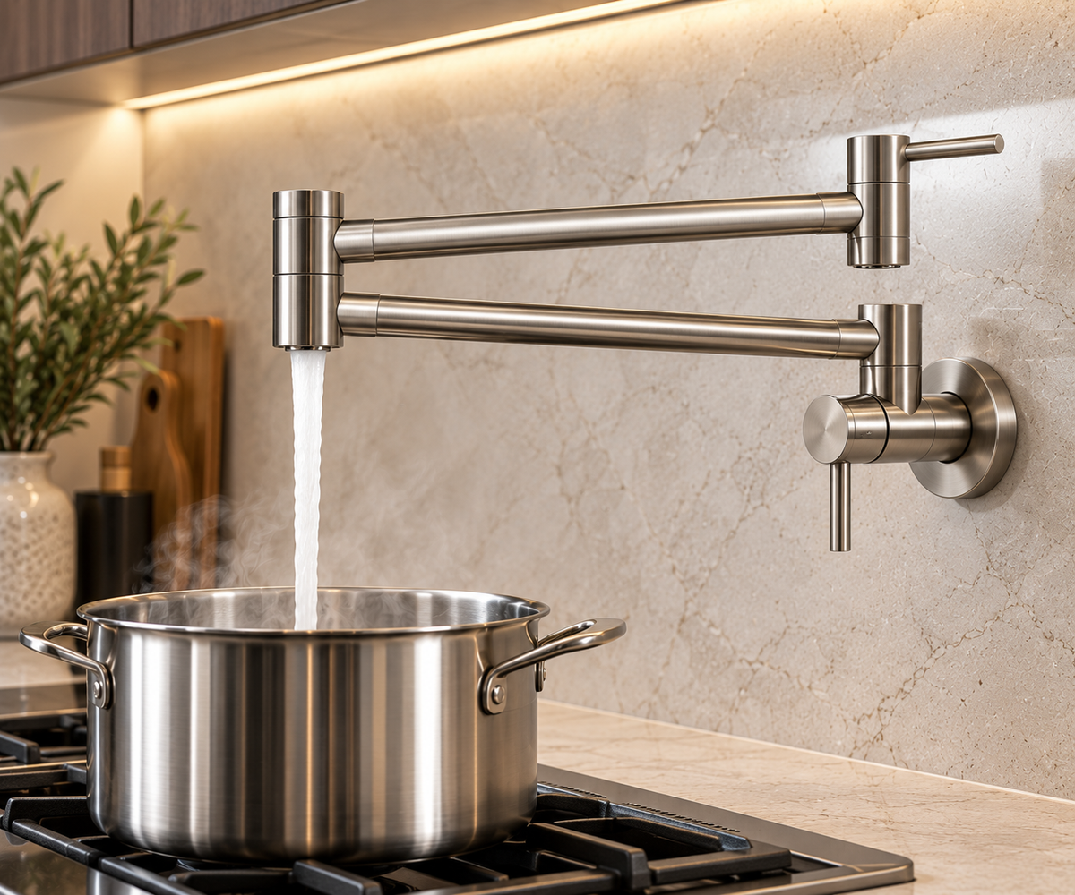 Wall Mounted Pot Filler – Brushed Nickel