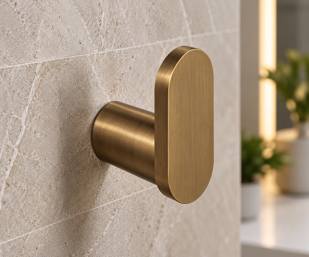 Oval Robe Hook – Antique Brass