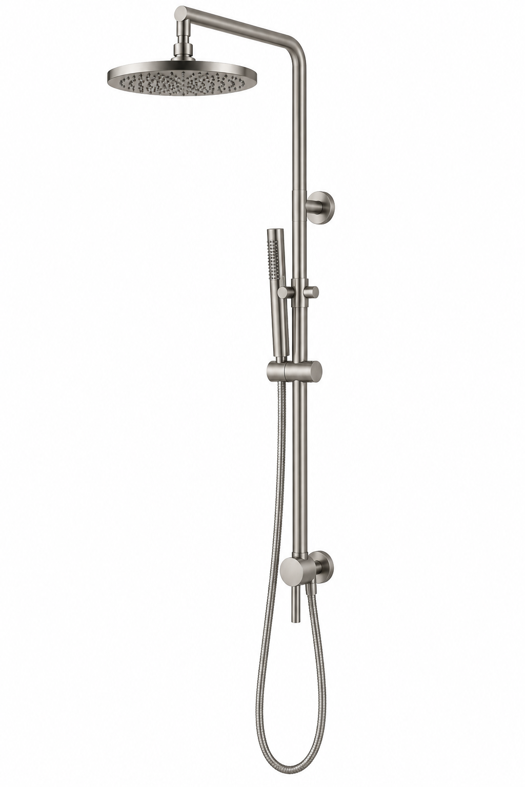 2-in-1 Shower Rail Set – Brushed Nickel