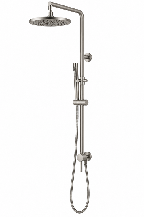 2-in-1 Shower Rail Set – Brushed Nickel