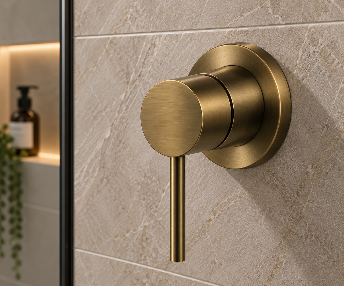 Shower Wall Mixer – Antique Brass